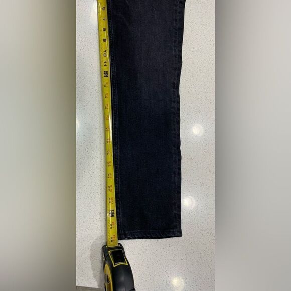 AGOLDE Riley Crop Jeans 24x26 High Rise Straight Black Stretch Denim EUC - Picture 9 of 11